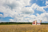 Family Farm Scene with Dramatic Sky