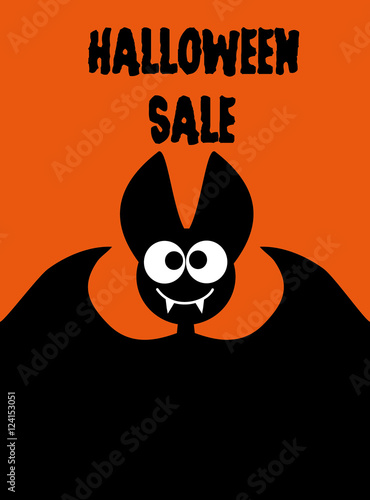 Bat On Orange Background Idea For Bat On Orange Background Idea For Advertising A Website Banner Mailing Printing Of Flyers Invitations Brochures