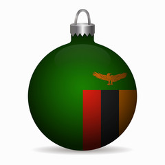 zambia flag christmas ball vector