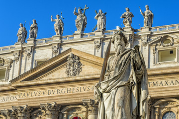 Statue of St. Paul outside the basilica of St. Peter