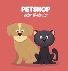 Poster - veterinary pet shop cat and dog graphic vector illustration eps 10