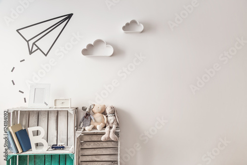 Fotografía Children room ideas with copy space. Vintage style.