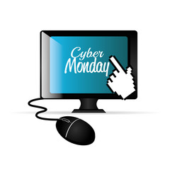 Poster - computer balck cyber monday e-commerce vector illustration eps 10