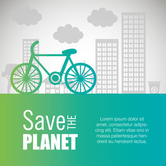 Wall Mural - ecology card save the planet vector illustration eps 10