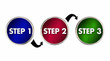 © iQoncept - Steps 1 2 3 One Two Three Instructions Circles 3d Illustration