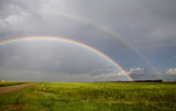 Fototapeta Tęcza - Storm Clouds Saskatchewan Rainbow