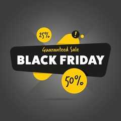 Wall Mural - Black Friday sale black sticker vector isolated. Discount or special offer price sign on Black Friday.