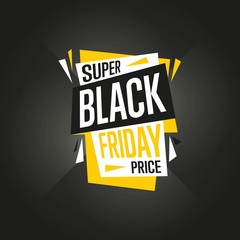 Wall Mural - Black Friday sale black sticker vector isolated. Discount or special offer price sign on Black Friday.