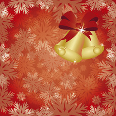 Wall Mural - Winter xmas bells seamless background, vector illustration