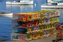 Brightly Colored Lobster Traps
