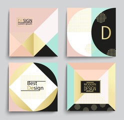 Set of elegant geometric banner template design.