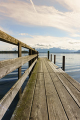 Wall Mural - wooden jetty (252) lake chiemsee