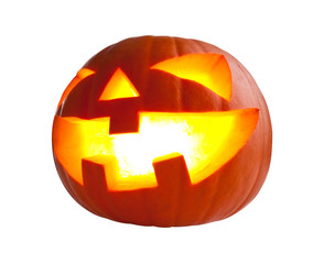 halloween pumpkin on white