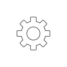 Cog Thin Line Icon, Settings Outline Vector Logo Illustration, Gear Linear Pictogram Isolated On White