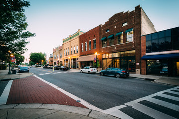 Poster - Intersection along Main Street, in downtown Rock Hill, South Car