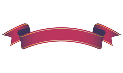 red-purple colored ribbon banner