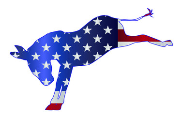 Sticker - Democrat Donkey Flag