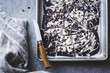 © The Picture Pantry - All-natural dark chocolate peppermint bark with cacao nibs and f