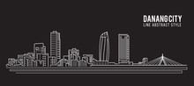Cityscape Building Line Art Vector Illustration Design - Danang City
