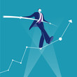 Balance. Manager balancing on the business rising chart.  Concept business vector illustration