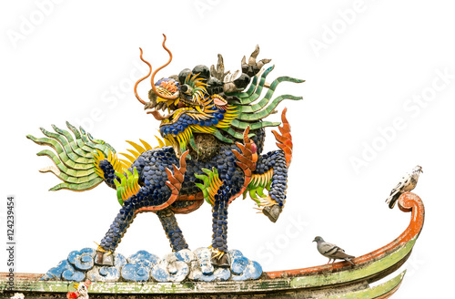 Colorful Chinese Dragon Headed Unicorn Colorful Kilen - 