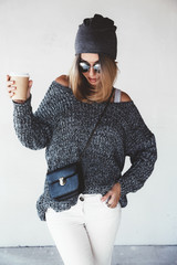 Wall Mural - Hipster girl outfit