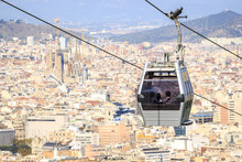 Cable Car To Montjuic Hill, Barcelona, Spain