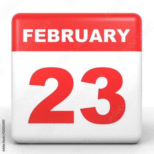 February 23. Calendar on white background. Stock Illustration Adobe Stock