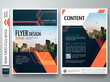 Flyers design template vector.Abstract blue cover book portfolio presentation.Flat orange hexagon on poster design layout.Brochure report business magazine poster.City design on A4 brochure layout.
