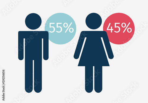 Gender Based Data Infographic With Pictogram People And Building Icons Buy This Stock Template Gender Infographic Template