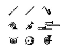 Marching Band Vector Icon Set