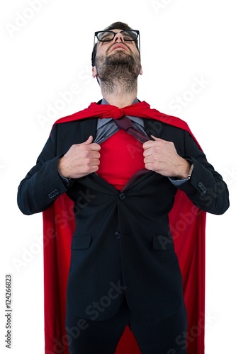 Fotografie, Obraz Businessman pretending to be a super hero