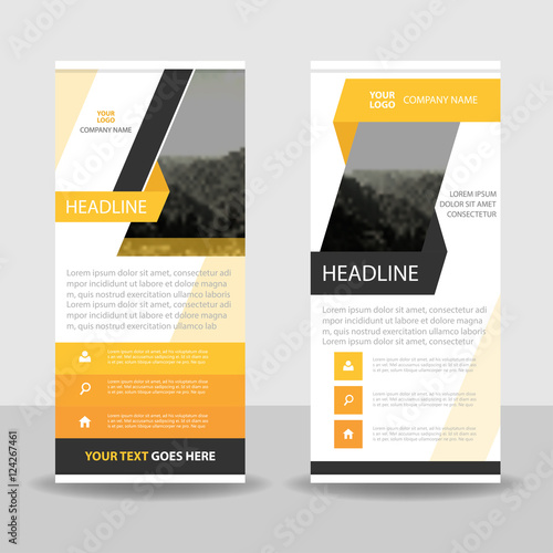Yellow Black Roll Up Business Brochure Flyer Banner Design Cover