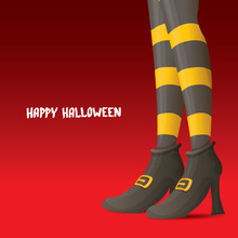 Vector Witch Legs Halloween Background