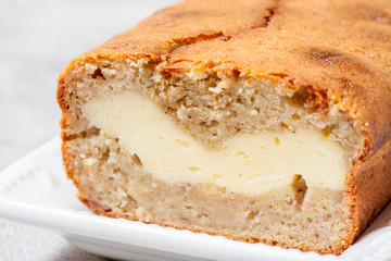 Sticker - Sliced banana bread with cream cheese