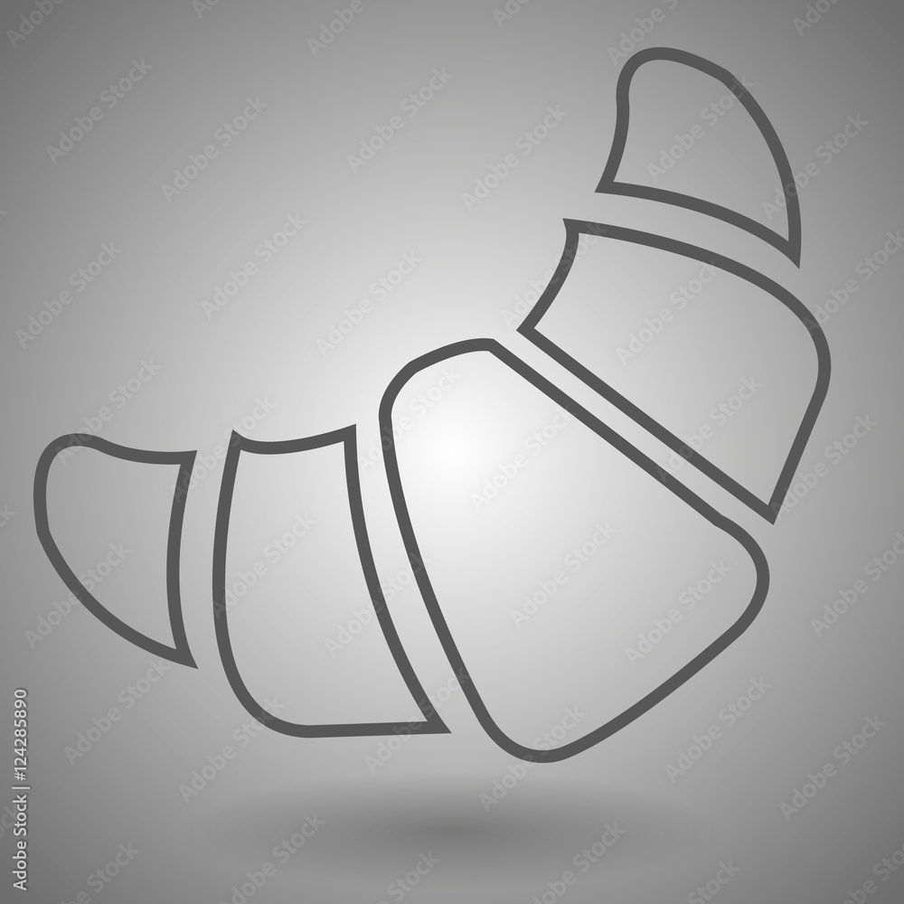 Croissant line icon, outline vector logo illustration, linear pictogram ...