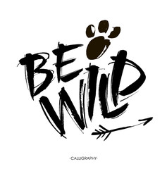 be wild card. hand drawn lettering background. ink illustration. modern brush calligraphy. isolated 