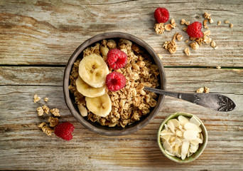 Wall Mural - bowl of granola with banana