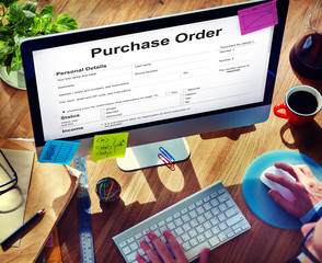 Wall Mural - purchase order form payslip concept