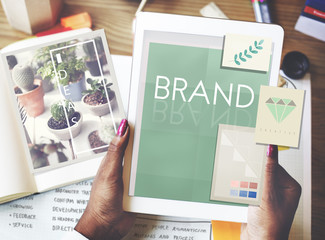 Wall Mural - Brand Branding Label Marketing Profile Trademark Concept