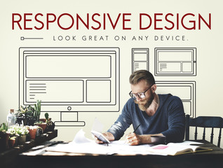 Wall Mural - responsive design layout webpage template concept