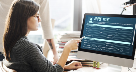 Wall Mural - online web job application form concept