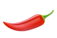 Red Hot Chili Pepper Isolated On A White Background