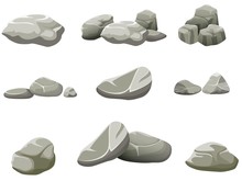 The Rocks On A White Background