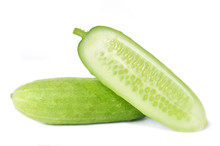 Cucumber,Cucumis Sativus, On White Background