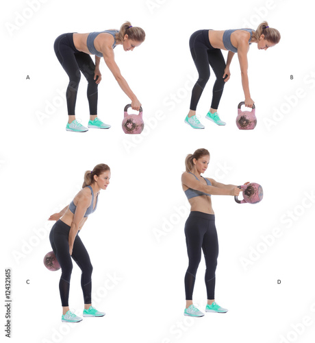 Single Arm Kettlebell Swing Kaufen Sie Dieses Foto Und