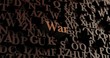 © Chris Titze Imaging - War - Wooden 3D rendered letters/message.  Can be used for an online banner ad or a print postcard.