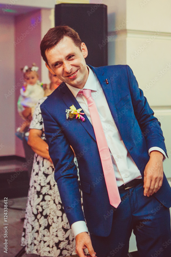 blue dress shirt pink tie Azazie Pearl Pink Pocket Square main image 0