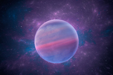 Wall Mural - astronomy photo with planet, nebula and stars in space