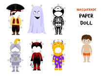 Halloween Paper Doll Cartoon Vector